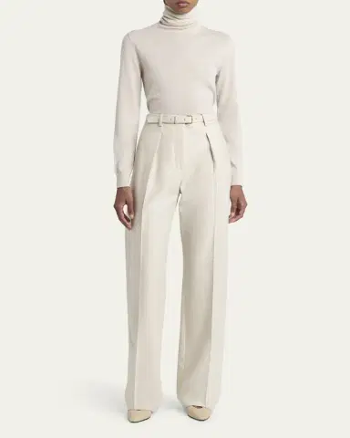 Loro Piana Edward Pintuck Belted Wool Cashmere Trousers | Thumbnail 5 Loro Piana Edward Pintuck Belted Wool Cashmere Trousers | Thumbnail 5