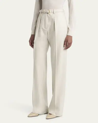 Loro Piana Edward Pintuck Belted Wool Cashmere Trousers | Thumbnail 6 Loro Piana Edward Pintuck Belted Wool Cashmere Trousers | Thumbnail 6