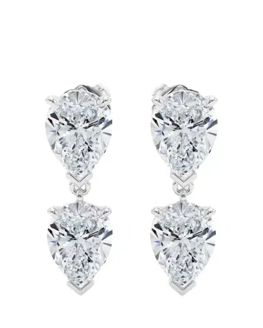 HauteCarat 18K Pear Lab Grown Diamond Twin Earrings | Thumbnail 1 HauteCarat 18K Pear Lab Grown Diamond Twin Earrings | Thumbnail 1