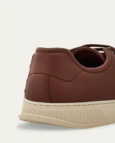 Ferragamo Men's Bruce Deerskin Leather Low-Top Sneakers | Thumbnail 4 Ferragamo Men's Bruce Deerskin Leather Low-Top Sneakers | Thumbnail 4