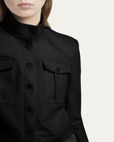 TOM FORD Shrunken Military Cotton Jacket | Thumbnail 4 TOM FORD Shrunken Military Cotton Jacket | Thumbnail 4