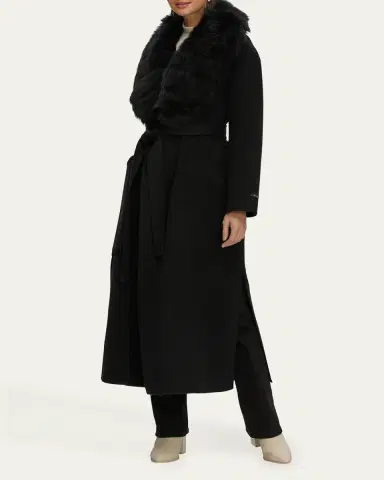 Gorski Loro Piana Double-Face Cashmere-Blend Coat with Detachable Merinillo Shearling Lamb Collar | Thumbnail 2 Gorski Loro Piana Double-Face Cashmere-Blend Coat with Detachable Merinillo Shearling Lamb Collar | Thumbnail 2