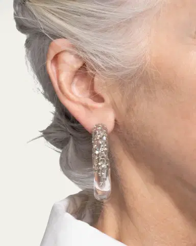 ALEXIS BITTAR Confetti Crystal Lucite Hoop Earrings | Thumbnail 2 ALEXIS BITTAR Confetti Crystal Lucite Hoop Earrings | Thumbnail 2