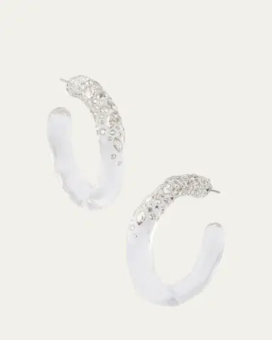 ALEXIS BITTAR Confetti Crystal Lucite Hoop Earrings | Thumbnail 3 ALEXIS BITTAR Confetti Crystal Lucite Hoop Earrings | Thumbnail 3