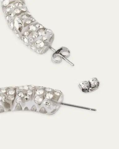 ALEXIS BITTAR Confetti Crystal Lucite Hoop Earrings | Thumbnail 4 ALEXIS BITTAR Confetti Crystal Lucite Hoop Earrings | Thumbnail 4