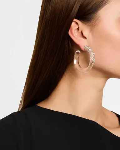 ALEXIS BITTAR Confetti Crystal Lucite Hoop Earrings | Thumbnail 5 ALEXIS BITTAR Confetti Crystal Lucite Hoop Earrings | Thumbnail 5