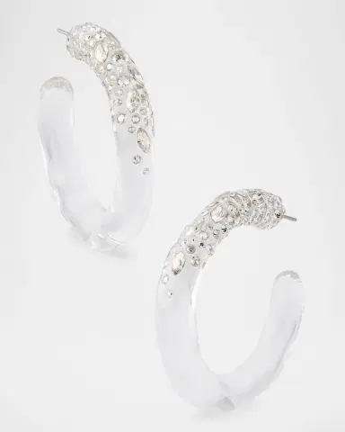 ALEXIS BITTAR Confetti Crystal Lucite Hoop Earrings | Thumbnail 6 ALEXIS BITTAR Confetti Crystal Lucite Hoop Earrings | Thumbnail 6