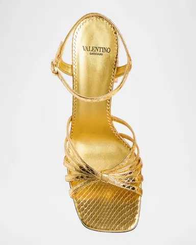 Valentino Garavani Metallic Jewel Ankle-Strap Sandals | Thumbnail 3 Valentino Garavani Metallic Jewel Ankle-Strap Sandals | Thumbnail 3