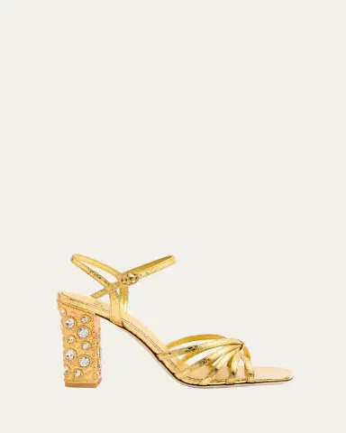Valentino Garavani Metallic Jewel Ankle-Strap Sandals | Thumbnail 5 Valentino Garavani Metallic Jewel Ankle-Strap Sandals | Thumbnail 5