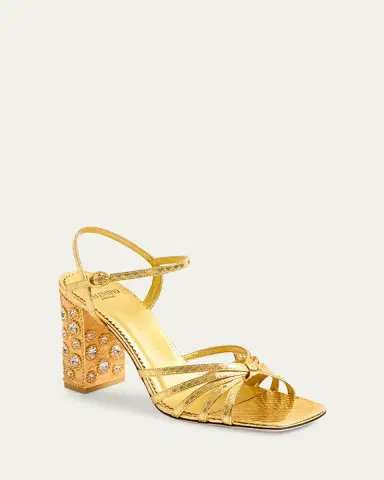 Valentino Garavani Metallic Jewel Ankle-Strap Sandals | Thumbnail 6 Valentino Garavani Metallic Jewel Ankle-Strap Sandals | Thumbnail 6