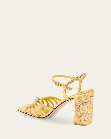 Valentino Garavani Metallic Jewel Ankle-Strap Sandals | Thumbnail 7 Valentino Garavani Metallic Jewel Ankle-Strap Sandals | Thumbnail 7