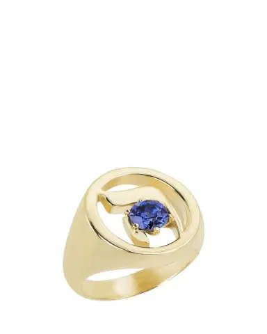 Procaccia Jewelry 18K Gold Hebrew HEI Initial Signet Ring | Thumbnail 1 Procaccia Jewelry 18K Gold Hebrew HEI Initial Signet Ring | Thumbnail 1