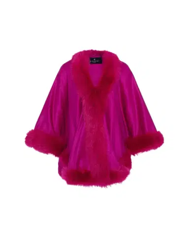 Gorski Cashmere Cape with Toscana Shearling Lamb Trim | Thumbnail 1 Gorski Cashmere Cape with Toscana Shearling Lamb Trim | Thumbnail 1
