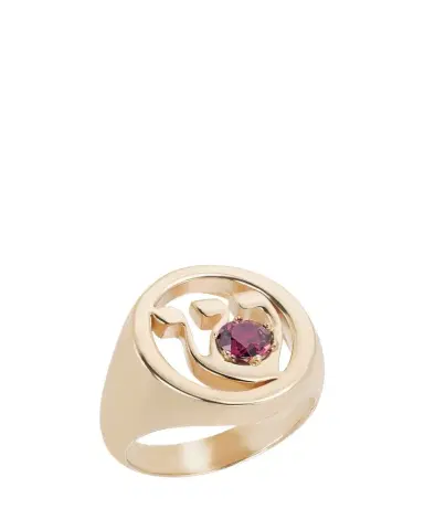 Procaccia Jewelry 18K Gold Hebrew SHIN Initial Signet Ring | Thumbnail 1 Procaccia Jewelry 18K Gold Hebrew SHIN Initial Signet Ring | Thumbnail 1