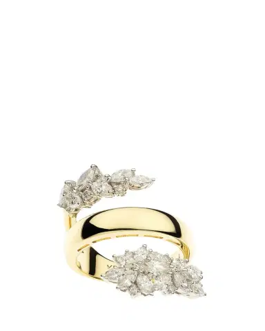 YEPREM 18K Yellow and White Gold Diamond Wrap Ring | Thumbnail 1 YEPREM 18K Yellow and White Gold Diamond Wrap Ring | Thumbnail 1