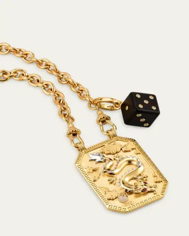 Marie Lichtenberg Dragon Scapular and Ebony Dado Pendants on Rosa Classic Chain Necklace | Thumbnail 3 Marie Lichtenberg Dragon Scapular and Ebony Dado Pendants on Rosa Classic Chain Necklace | Thumbnail 3