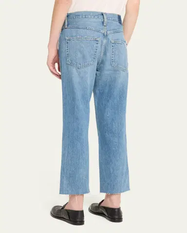 AMO Denim Loverboy High-Rise Cropped Jeans with Frayed Hem | Thumbnail 3 AMO Denim Loverboy High-Rise Cropped Jeans with Frayed Hem | Thumbnail 3
