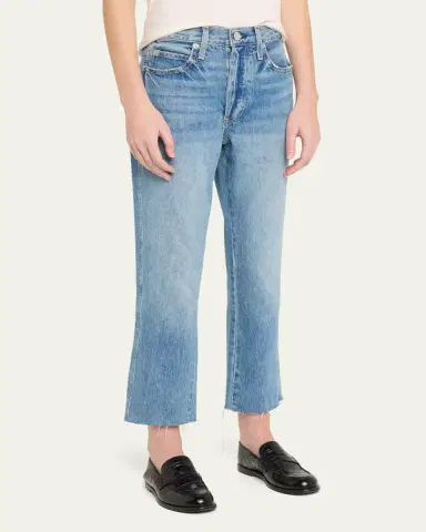 AMO Denim Loverboy High-Rise Cropped Jeans with Frayed Hem | Thumbnail 4 AMO Denim Loverboy High-Rise Cropped Jeans with Frayed Hem | Thumbnail 4