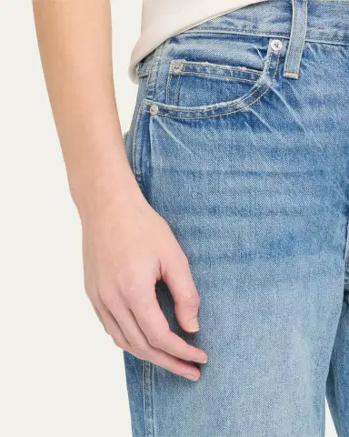 AMO Denim Loverboy High-Rise Cropped Jeans with Frayed Hem | Thumbnail 5 AMO Denim Loverboy High-Rise Cropped Jeans with Frayed Hem | Thumbnail 5