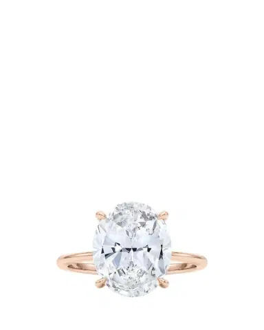 HauteCarat 18K Oval Cut Hidden Halo Lab Grown Diamond Ring, 2.0tcw | Thumbnail 1 HauteCarat 18K Oval Cut Hidden Halo Lab Grown Diamond Ring, 2.0tcw | Thumbnail 1