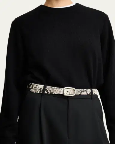 Déhanche Mija Snake-Embossed Leather Skinny Belt | Thumbnail 2 Déhanche Mija Snake-Embossed Leather Skinny Belt | Thumbnail 2
