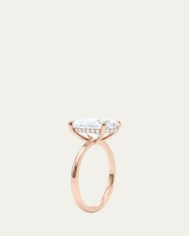 HauteCarat 18K Oval Cut Hidden Halo Lab Grown Diamond Ring, 3.0tcw | Thumbnail 3 HauteCarat 18K Oval Cut Hidden Halo Lab Grown Diamond Ring, 3.0tcw | Thumbnail 3