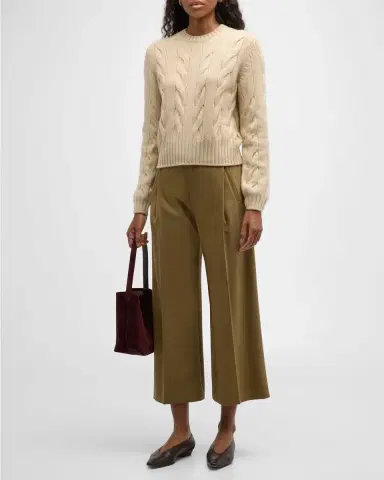 Loro Piana Napier Cashmere Cable-Knit Sweater | Thumbnail 2 Loro Piana Napier Cashmere Cable-Knit Sweater | Thumbnail 2