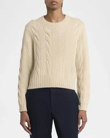 Loro Piana Napier Cashmere Cable-Knit Sweater | Thumbnail 4 Loro Piana Napier Cashmere Cable-Knit Sweater | Thumbnail 4