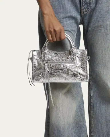 Balenciaga Le City Mini Metallic Leather Top-Handle Bag | Thumbnail 2 Balenciaga Le City Mini Metallic Leather Top-Handle Bag | Thumbnail 2