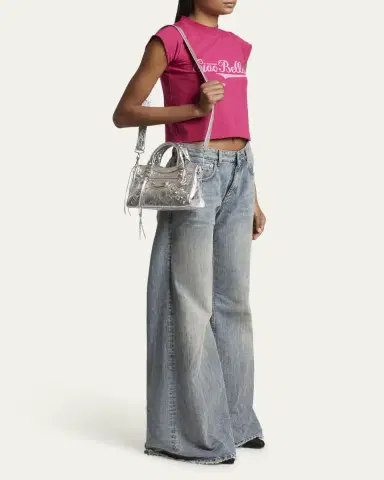 Balenciaga Le City Mini Metallic Leather Top-Handle Bag | Thumbnail 5 Balenciaga Le City Mini Metallic Leather Top-Handle Bag | Thumbnail 5