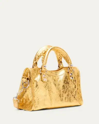 Balenciaga Le City Mini Metallic Leather Top-Handle Bag | Thumbnail 7 Balenciaga Le City Mini Metallic Leather Top-Handle Bag | Thumbnail 7