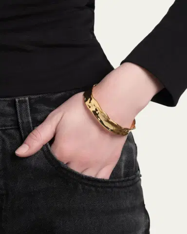 Alexis Bittar Brut Gold Strap Bangle | Thumbnail 2 Alexis Bittar Brut Gold Strap Bangle | Thumbnail 2
