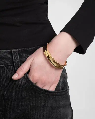 Alexis Bittar Brut Gold Strap Bangle | Thumbnail 3 Alexis Bittar Brut Gold Strap Bangle | Thumbnail 3