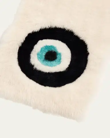 Pologeorgis Evil Eye Merino Shearling Scarf | Thumbnail 4 Pologeorgis Evil Eye Merino Shearling Scarf | Thumbnail 4