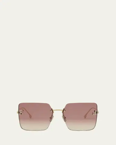 Fendi Oversized Rimless Square Metal & Nylon Sunglasses | Thumbnail 4 Fendi Oversized Rimless Square Metal & Nylon Sunglasses | Thumbnail 4