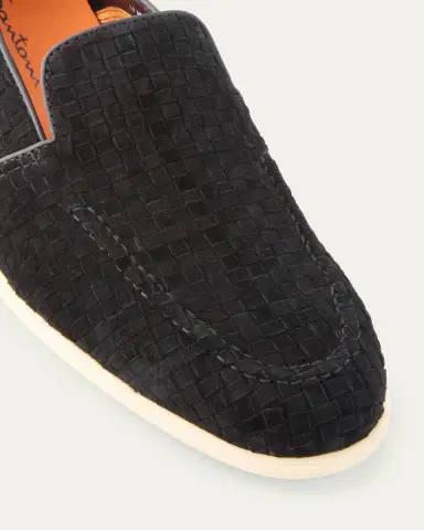 Santoni Men's Theo Woven Suede Loafers | Thumbnail 5 Santoni Men's Theo Woven Suede Loafers | Thumbnail 5