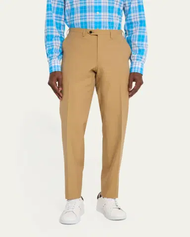 Kiton Men's Flat-Front Twill Pants | Thumbnail 4 Kiton Men's Flat-Front Twill Pants | Thumbnail 4