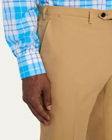 Kiton Men's Flat-Front Twill Pants | Thumbnail 5 Kiton Men's Flat-Front Twill Pants | Thumbnail 5