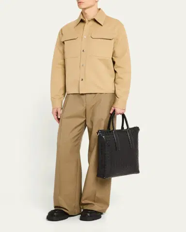 Bottega Veneta Men's Intrecciato Zip North-South Tote Bag | Thumbnail 10 Bottega Veneta Men's Intrecciato Zip North-South Tote Bag | Thumbnail 10