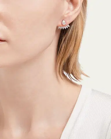 Kendall Row 14K White Gold Pear Lab Grown Diamond Earring Jackets | Thumbnail 2 Kendall Row 14K White Gold Pear Lab Grown Diamond Earring Jackets | Thumbnail 2
