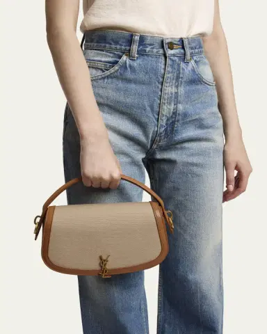 Saint Laurent Voltaire YSL Shoulder Bag in Canvas and Leather | Thumbnail 2 Saint Laurent Voltaire YSL Shoulder Bag in Canvas and Leather | Thumbnail 2