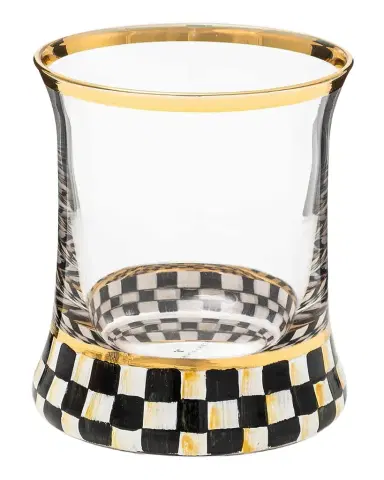 MacKenzie-Childs 8 oz. Courtly Check Glass Tumbler, Set of 2 | Thumbnail 1 MacKenzie-Childs 8 oz. Courtly Check Glass Tumbler, Set of 2 | Thumbnail 1