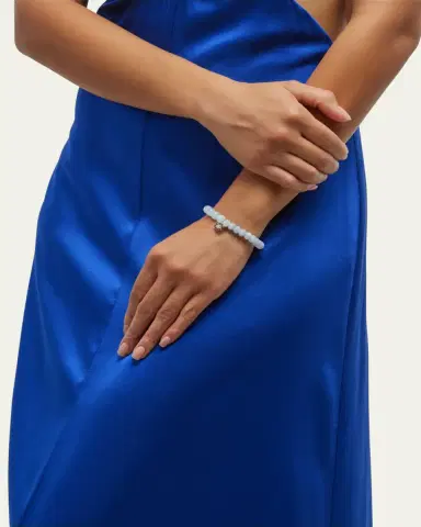 Sydney Evan Aqua Beaded Bracelet with Sapphire & Diamond Flower Charm | Thumbnail 5 Sydney Evan Aqua Beaded Bracelet with Sapphire & Diamond Flower Charm | Thumbnail 5