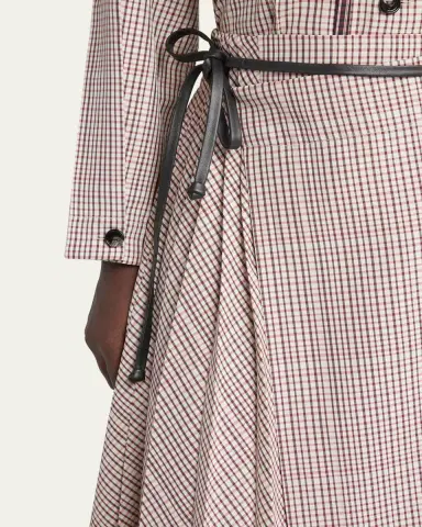 Bottega Veneta Check Pleated Midi Wrap Skirt | Thumbnail 8 Bottega Veneta Check Pleated Midi Wrap Skirt | Thumbnail 8