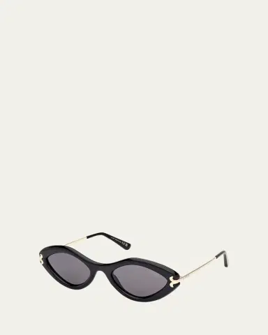 Pucci Logo Acetate & Metal Oval Sunglasses | Thumbnail 2 Pucci Logo Acetate & Metal Oval Sunglasses | Thumbnail 2