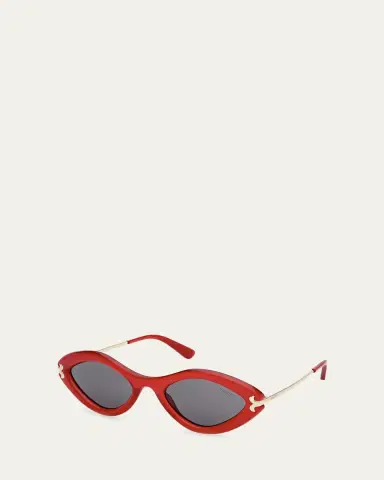 Pucci Logo Acetate & Metal Oval Sunglasses | Thumbnail 4 Pucci Logo Acetate & Metal Oval Sunglasses | Thumbnail 4