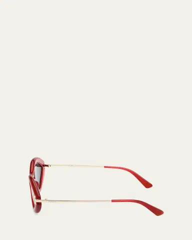 Pucci Logo Acetate & Metal Oval Sunglasses | Thumbnail 5 Pucci Logo Acetate & Metal Oval Sunglasses | Thumbnail 5