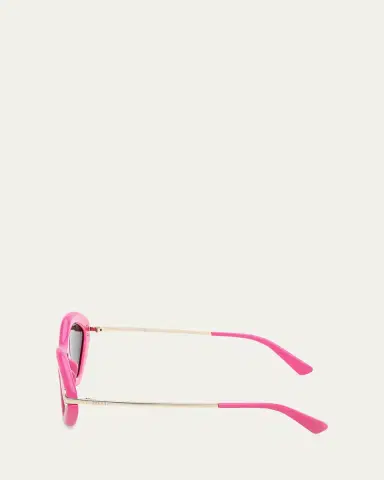 Pucci Logo Acetate & Metal Oval Sunglasses | Thumbnail 7 Pucci Logo Acetate & Metal Oval Sunglasses | Thumbnail 7