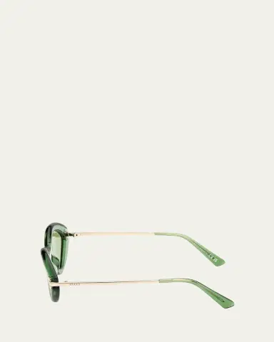 Pucci Logo Acetate & Metal Oval Sunglasses | Thumbnail 10 Pucci Logo Acetate & Metal Oval Sunglasses | Thumbnail 10