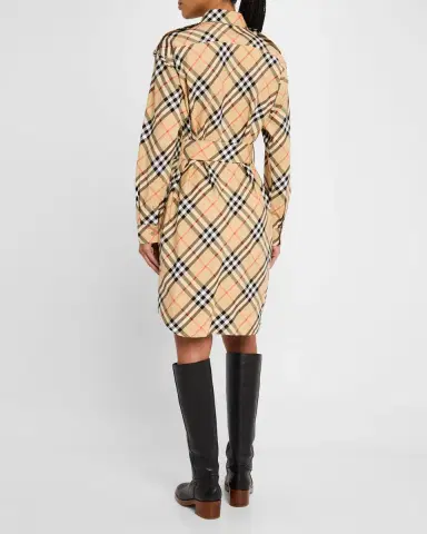 Burberry Check Belted Long-Sleeve Shirtdress | Thumbnail 2 Burberry Check Belted Long-Sleeve Shirtdress | Thumbnail 2